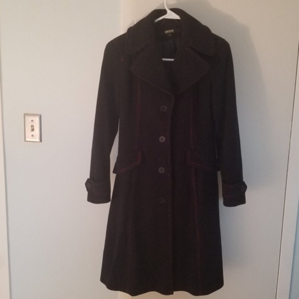 Dark Blue, Wool DKNY Coat